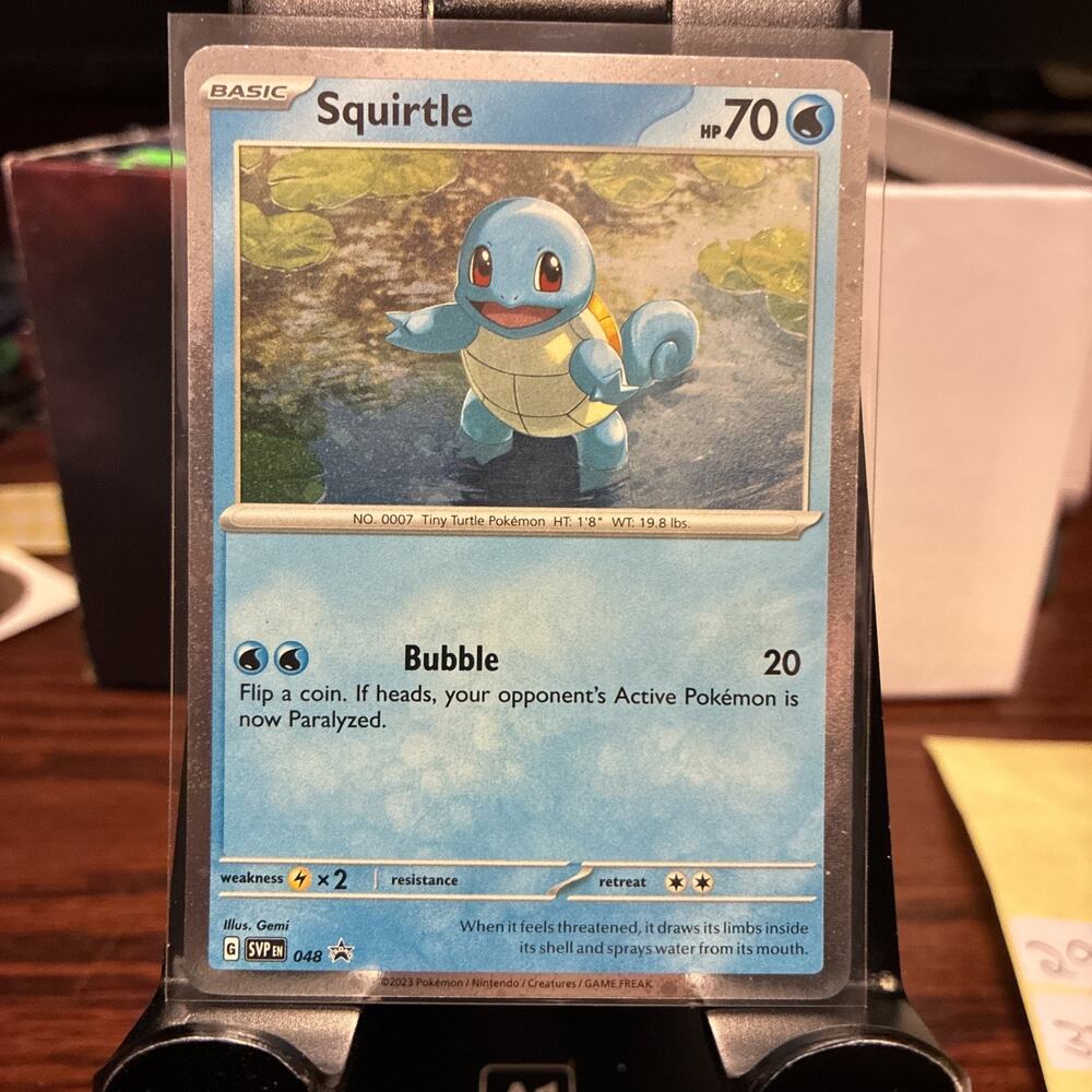 HD Swirl Cosmos Holo Squirtle 048 - Pokemon 151 Black Star Promo - MP - PK0025